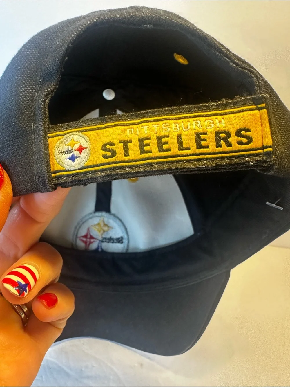 Pittsburgh Steelers Kids One Size Adjustable NFL Black Yellow Cotton Hat Cap